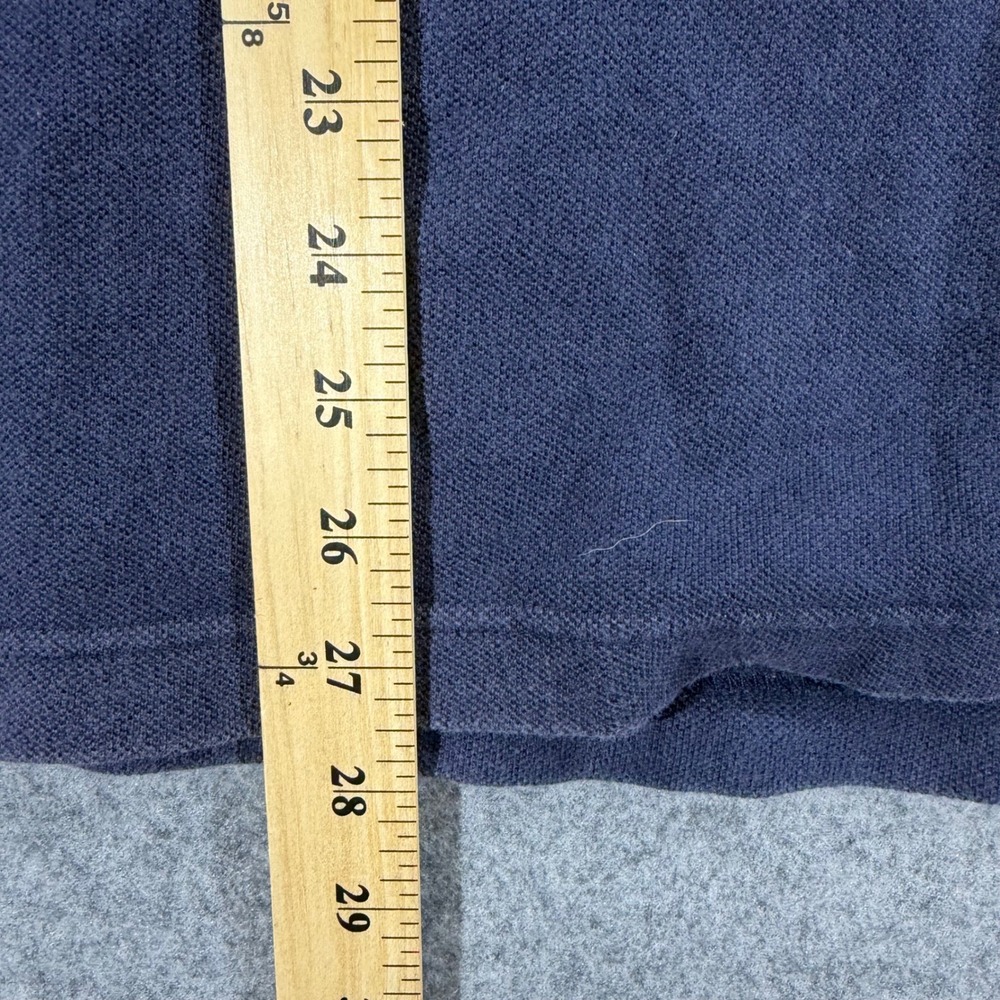 Gap 1969 Mens Pique Polo Shirt Gray Navy Blue Striped Colorblock Cotton Medium - Picture 3 of 4